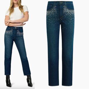 NWT Joe's Jeans Margot Crystal-Embellished Slim Jeans BRILLIANT size 25